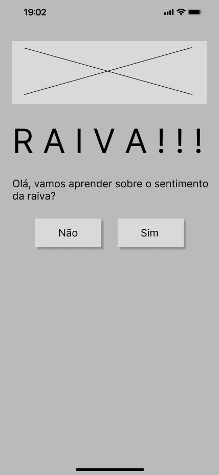 Tela de transição focada no sentimento de raiva