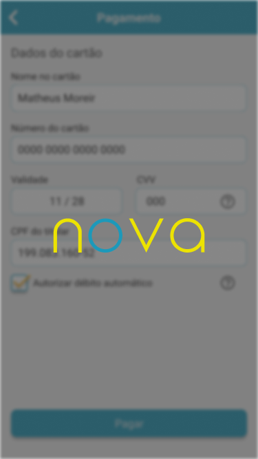Tela de pagamento com overlay de carregamento e a logo nova